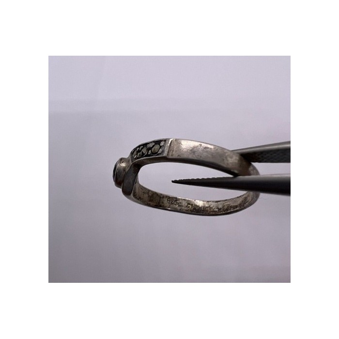 925 Sterling Silver Amethyst & Marcasite Ring Size 5.5