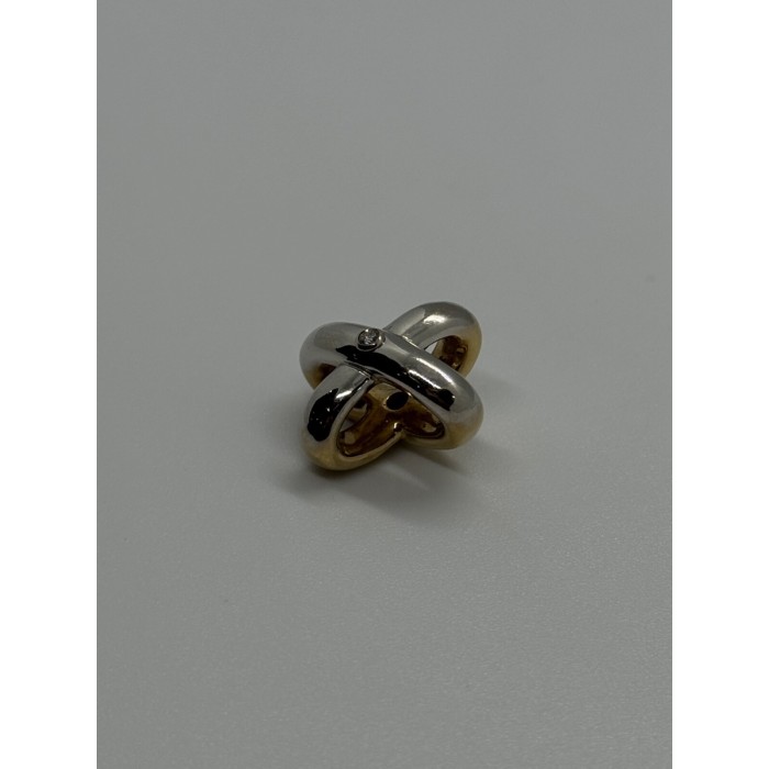 14K YELLOW AND WHITE GOLD PENDANT LENGHT 17.3 mm