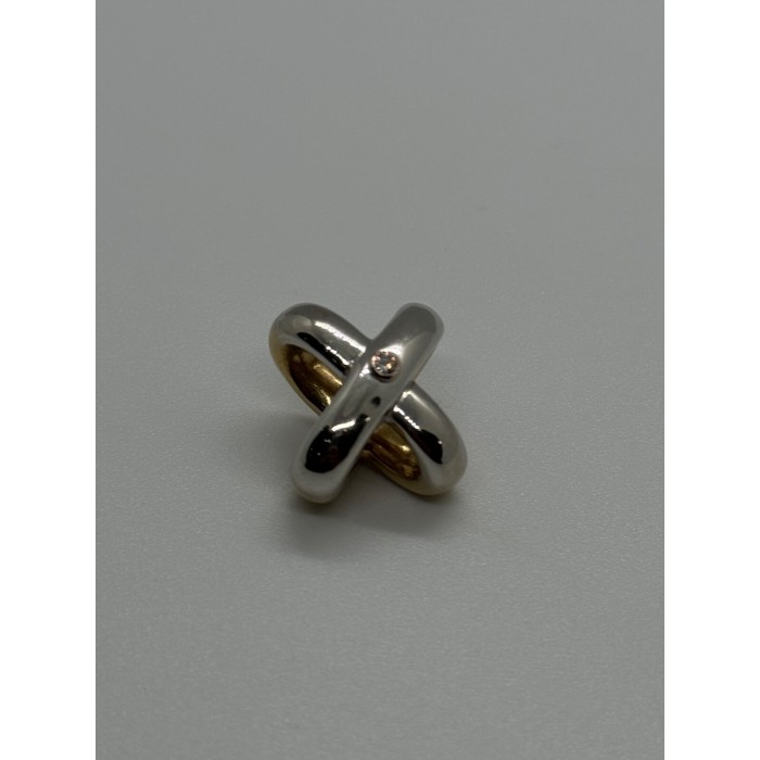 14K YELLOW AND WHITE GOLD PENDANT LENGHT 17.3 mm