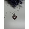 925 Sterling Silver Necklace Pink & White Spinel