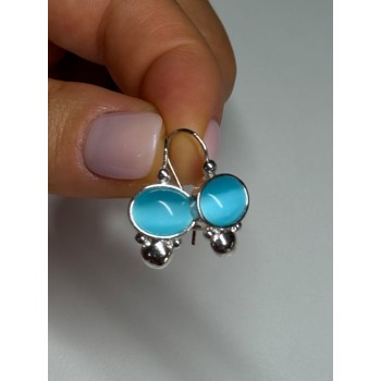 925 Sterling Silver Moon Stone Earrings Length 22 Mm