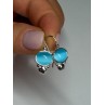 925 Sterling Silver Moon Stone Earrings Length 22 Mm