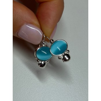 925 Sterling Silver Moon Stone Earrings Length 22 Mm