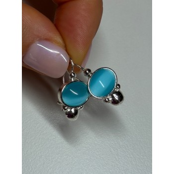 925 Sterling Silver Moon Stone Earrings Length 22 Mm