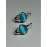 925 Sterling Silver Moon Stone Earrings Length 22 Mm
