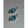 925 Sterling Silver Moon Stone Earrings Length 22 Mm