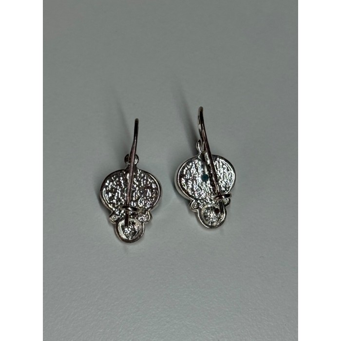 925 Sterling Silver Moon Stone Earrings Length 22 Mm