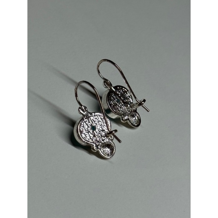 925 Sterling Silver Moon Stone Earrings Length 22 Mm