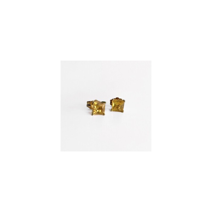 10K YELLOW GOLD HELIODOR EARRINGS & PENDANT