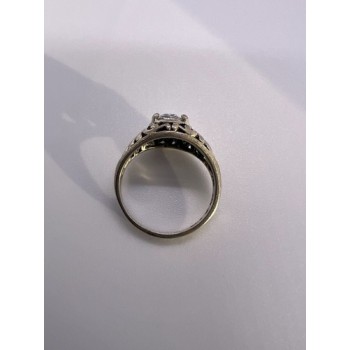 925 Sterling Silver & CZ Kbn Ring Size 4.5