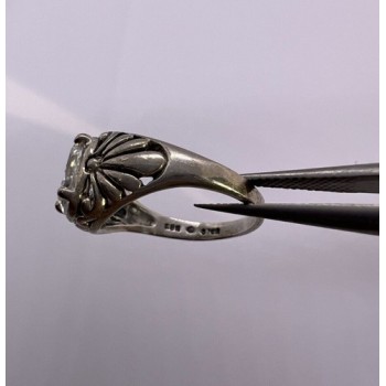 925 Sterling Silver & CZ Kbn Ring Size 4.5