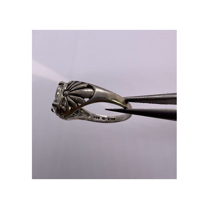 925 Sterling Silver & CZ Kbn Ring Size 4.5