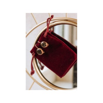 925 STERLING SILVER GOLD PLATED HESSONITE EARRINGS