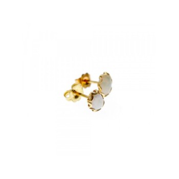 14K YELLOW GOLD WHITE OPAL EARRINGS