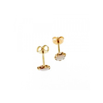 14K YELLOW GOLD WHITE OPAL EARRINGS