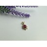 14K YELLOW GOLD RUBY & WHITE TOPAZ PENDANT