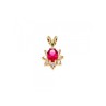 14K YELLOW GOLD RUBY & WHITE TOPAZ PENDANT