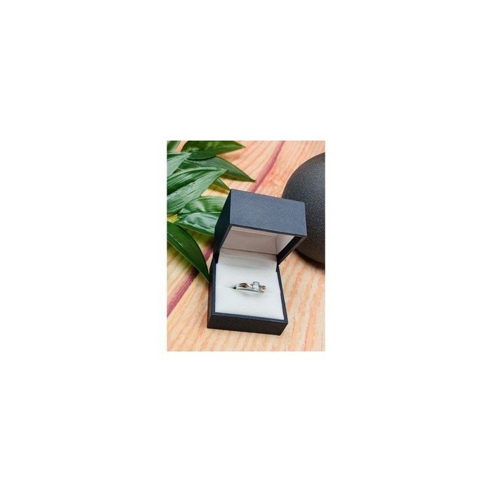 925 Sterling Silver Blue Spinel Classic Ring Size 8