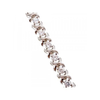 925 STERLING SILVER CZ BRACELET SIZE 8.2 IN