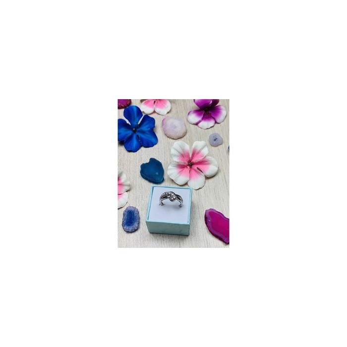 925 Sterling Silver White Topaz Ring Size 6.5