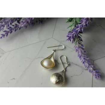 925 Sterling Silver Pearls Earrings Italy