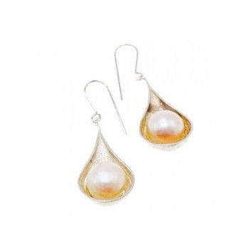 925 Sterling Silver Pearls Earrings Italy