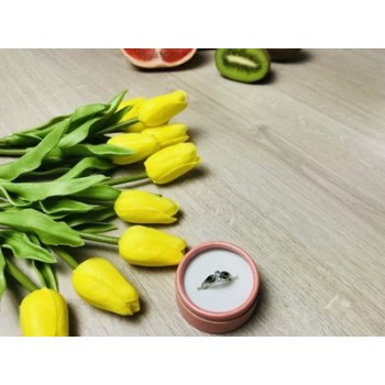 925 Sterling Silver Blue Spinel Ring Size 7