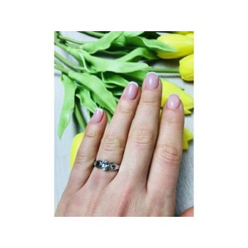 925 Sterling Silver Blue Spinel Ring Size 7