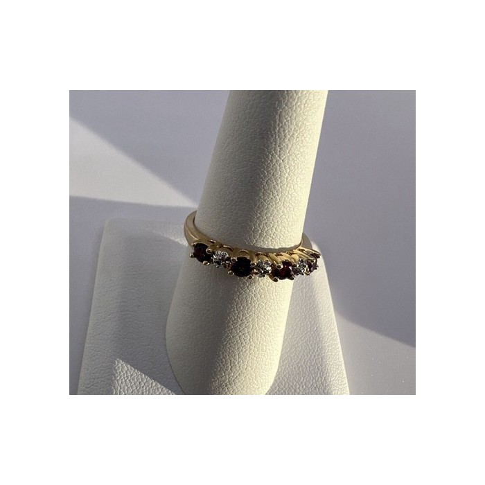 925 Sterling Silver & Tourmaline Gold Plated Ring Size 7.5