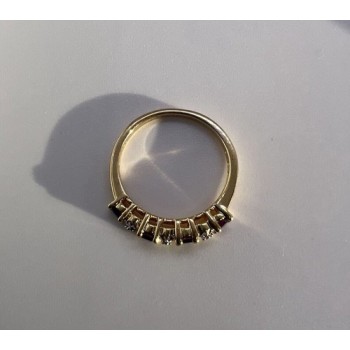 925 Sterling Silver & Tourmaline Gold Plated Ring Size 7.5