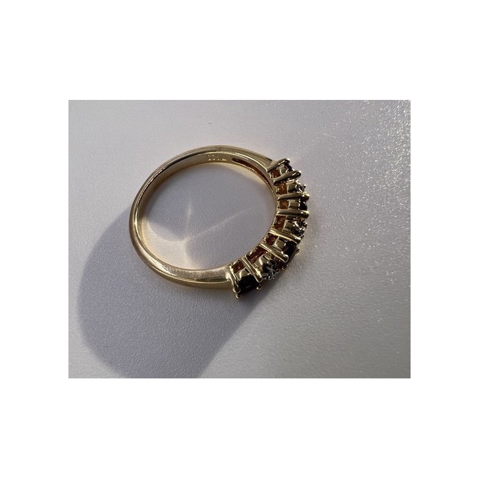 925 Sterling Silver & Tourmaline Gold Plated Ring Size 7.5