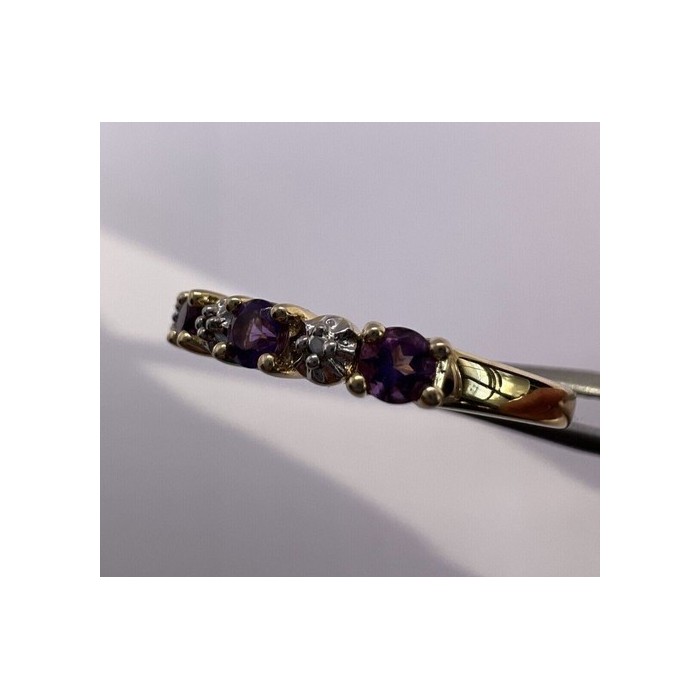 925 Sterling Silver & Tourmaline Gold Plated Ring Size 7.5