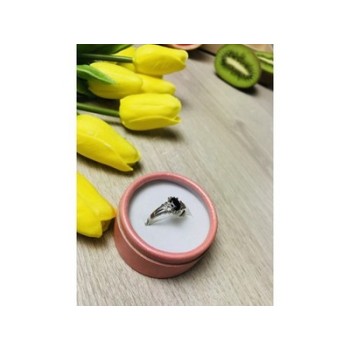 925 Sterling Silver Black Spinel Ring Size 7