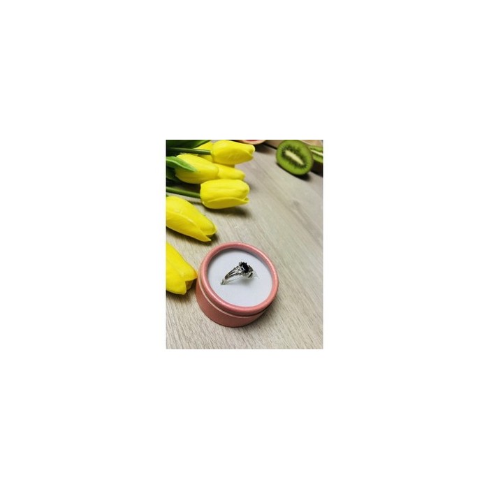 925 Sterling Silver Black Spinel Ring Size 7