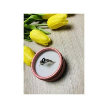 925 Sterling Silver Black Spinel Ring Size 7