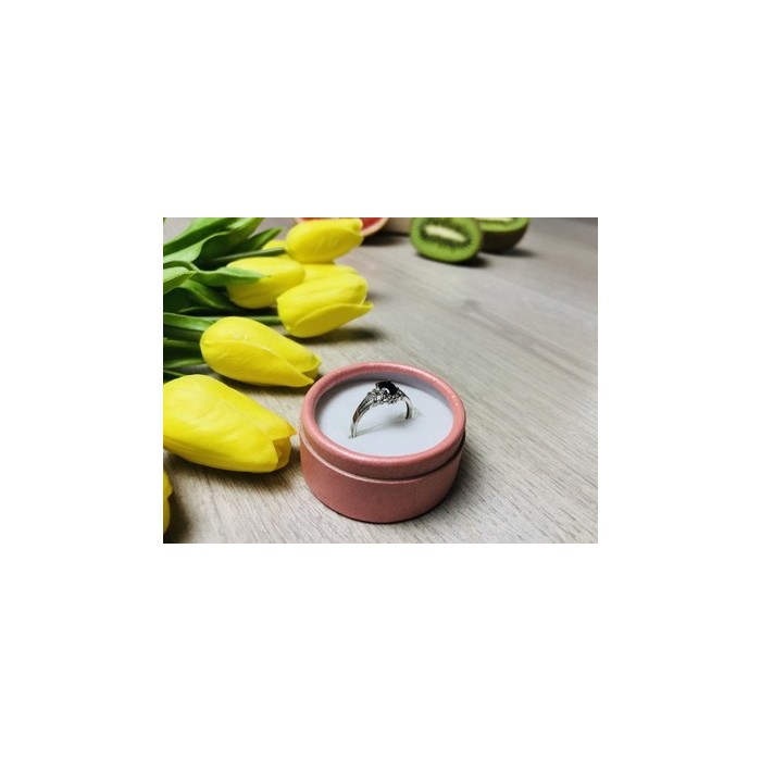 925 Sterling Silver Black Spinel Ring Size 7