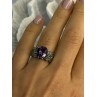 925 Sterling Silver Amethyst & Marcasite Ring Size 7