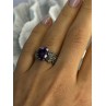 925 Sterling Silver Amethyst & Marcasite Ring Size 7