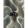 925 Sterling Silver Amethyst & Marcasite Ring Size 7