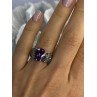 925 Sterling Silver Amethyst & Marcasite Ring Size 7