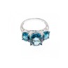925 Sterling Silver Aquamarine Ring Size 9