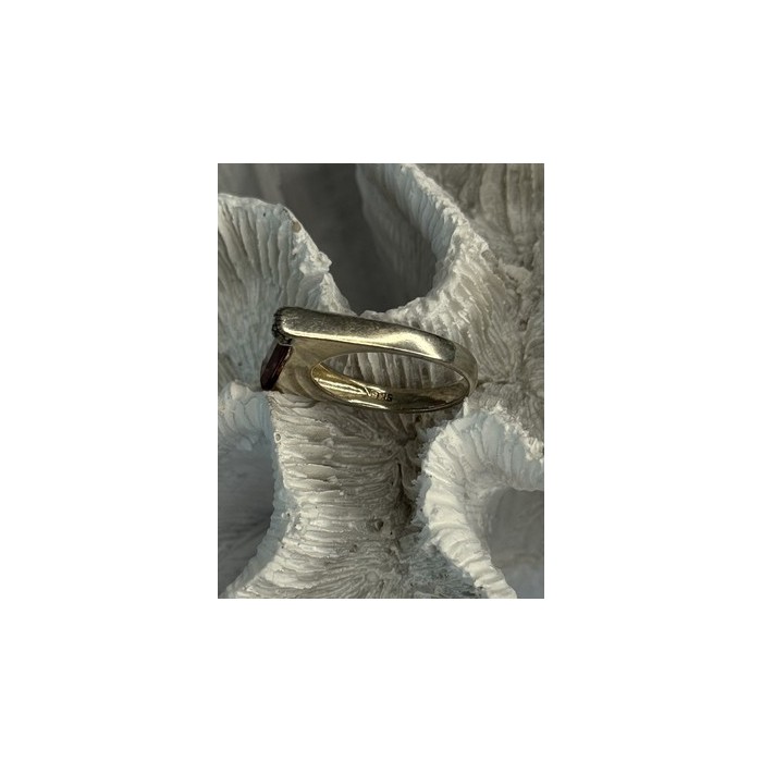 925 Sterling Silver Spinel & Marcasite Ring Size 7.5