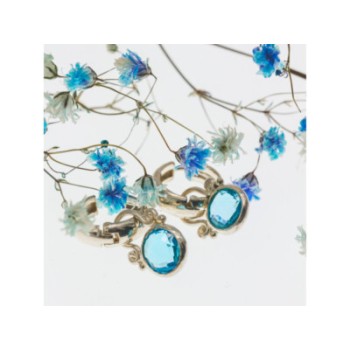 Vintage 925 Sterling Silver Topaz Earrings