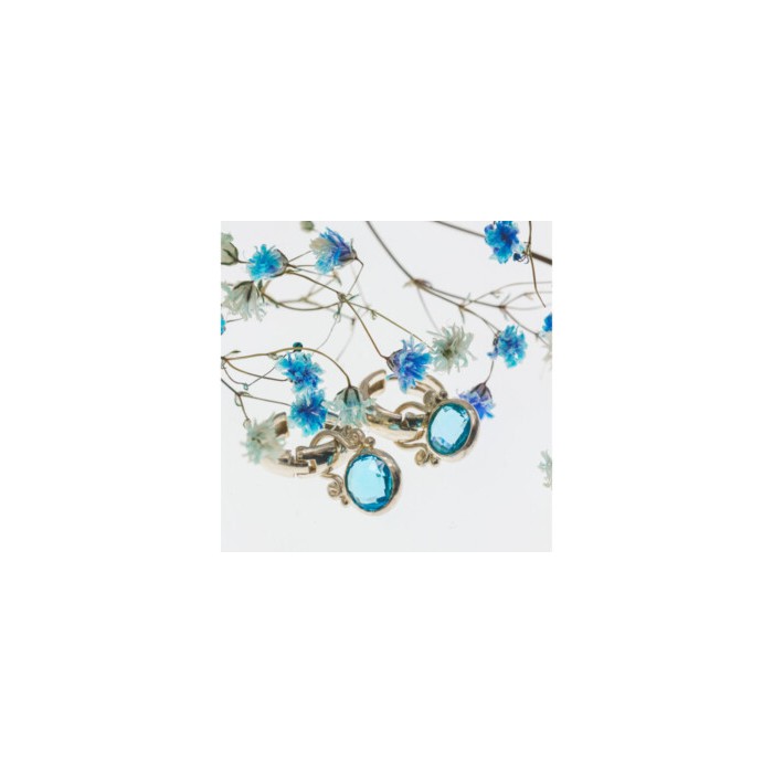 Vintage 925 Sterling Silver Topaz Earrings