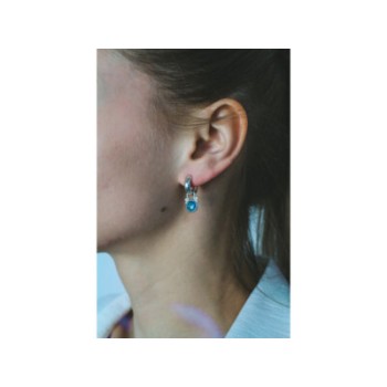 Vintage 925 Sterling Silver Topaz Earrings