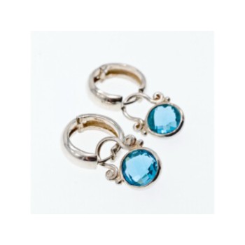 Vintage 925 Sterling Silver Topaz Earrings