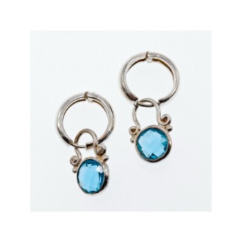 Vintage 925 Sterling Silver Topaz Earrings