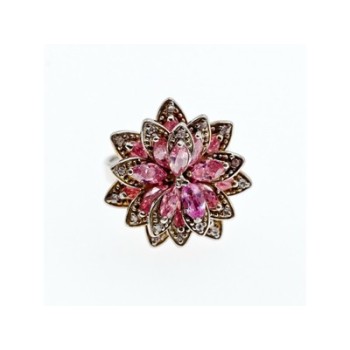 925 Sterling Silver Pink & White CZ 