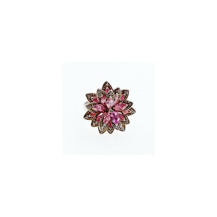 925 Sterling Silver Pink & White CZ 