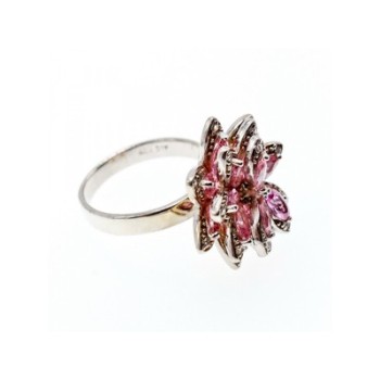 925 Sterling Silver Pink & White CZ 